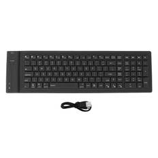 Foldable Silicone Keyboard 108 Keys Waterproof Full Sealing Design Mute Typing Foldable Keyboard svart