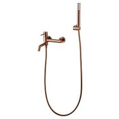 IMEX badrums- och duschkran, engreppsblandare för badkar med pip Monza-serie roséguld borstad - BDM039-4ORC