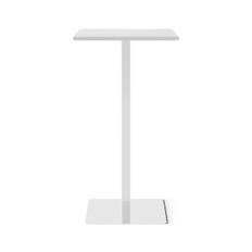 Ståbord Kvadrat, Storlek 60x60 cm, Bordsskiva Ljusgrå, Stativ Polerat stål