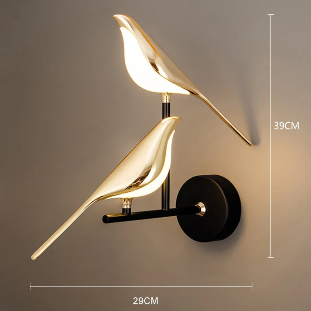 LuminaBird - Modern Rund LED Vägglampa - 2 Huvud / Vitt Ljus