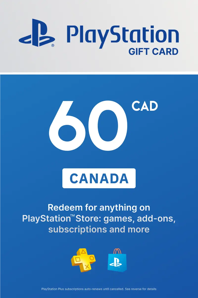 PlayStation Network Card 60 CAD (CA) PSN Key Canada.