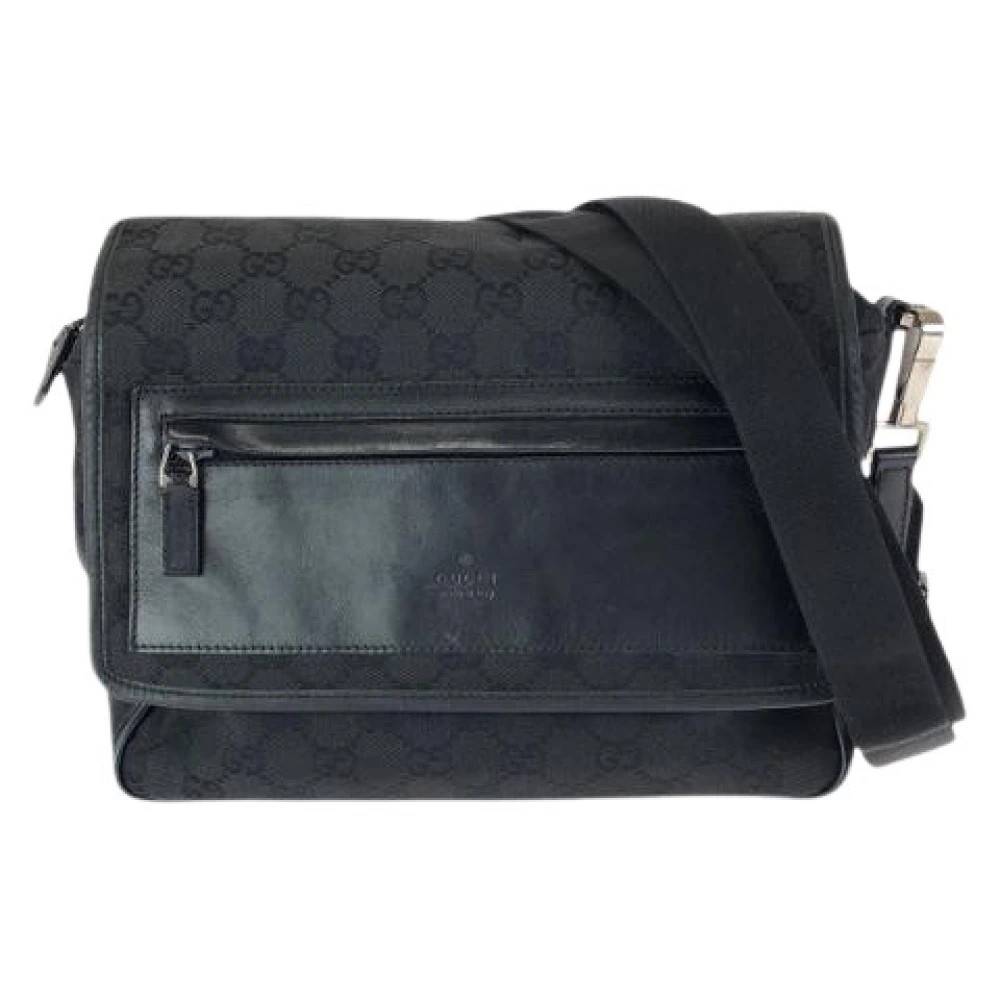 Gucci Vintage Pre-owned GG Canvas Læder Skuldertaske - Vintage - Herre - Sort - ONE SIZE - Uld