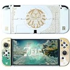 CHIKIXSON Zelda Switch fodral, Switch skyddsfodral vit, Skydd för Switch Oled, Zelda switch OLED-fodral