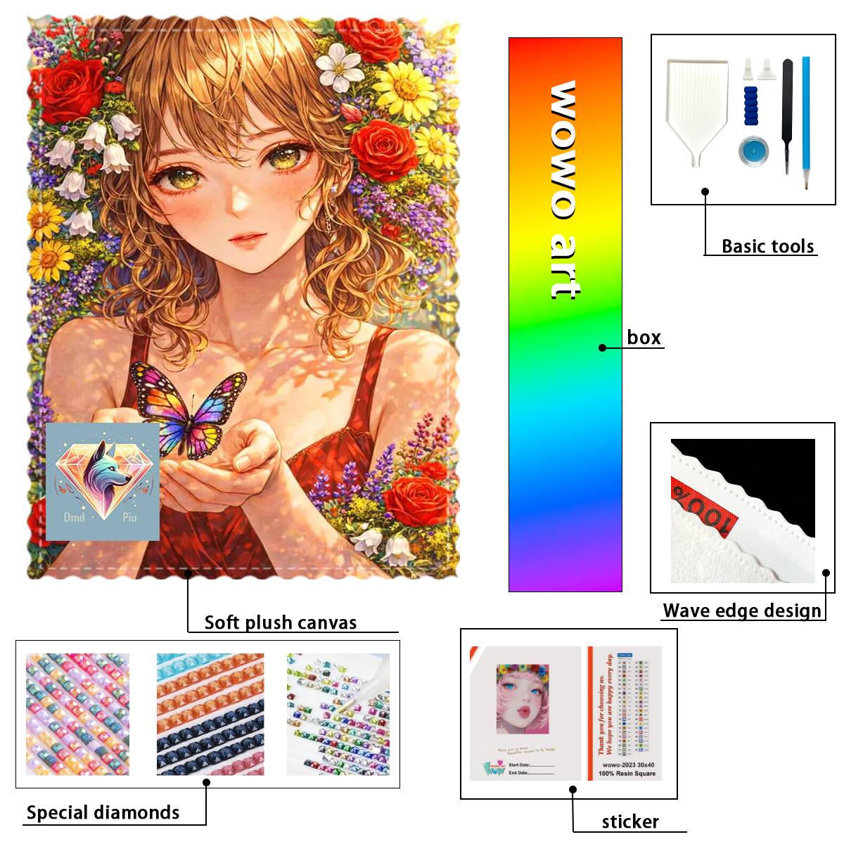 【Piu Diamond Art】 PRIMAVERA EN MIS MANOS 100% resin FD+ab+yg Diamond Stamping Kit Perfect Masterpiece worth Buying