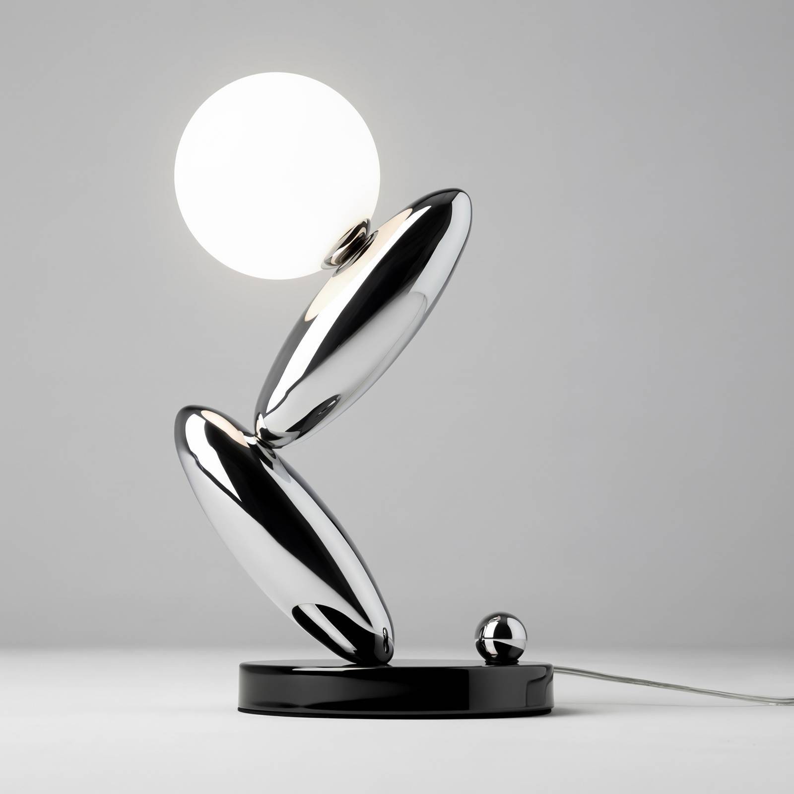Maytoni Bordslampa Resonance, dimbar, Aluminium / grå / zink, Vardagsrum / matsal, Metall, Modern, Bordslampa