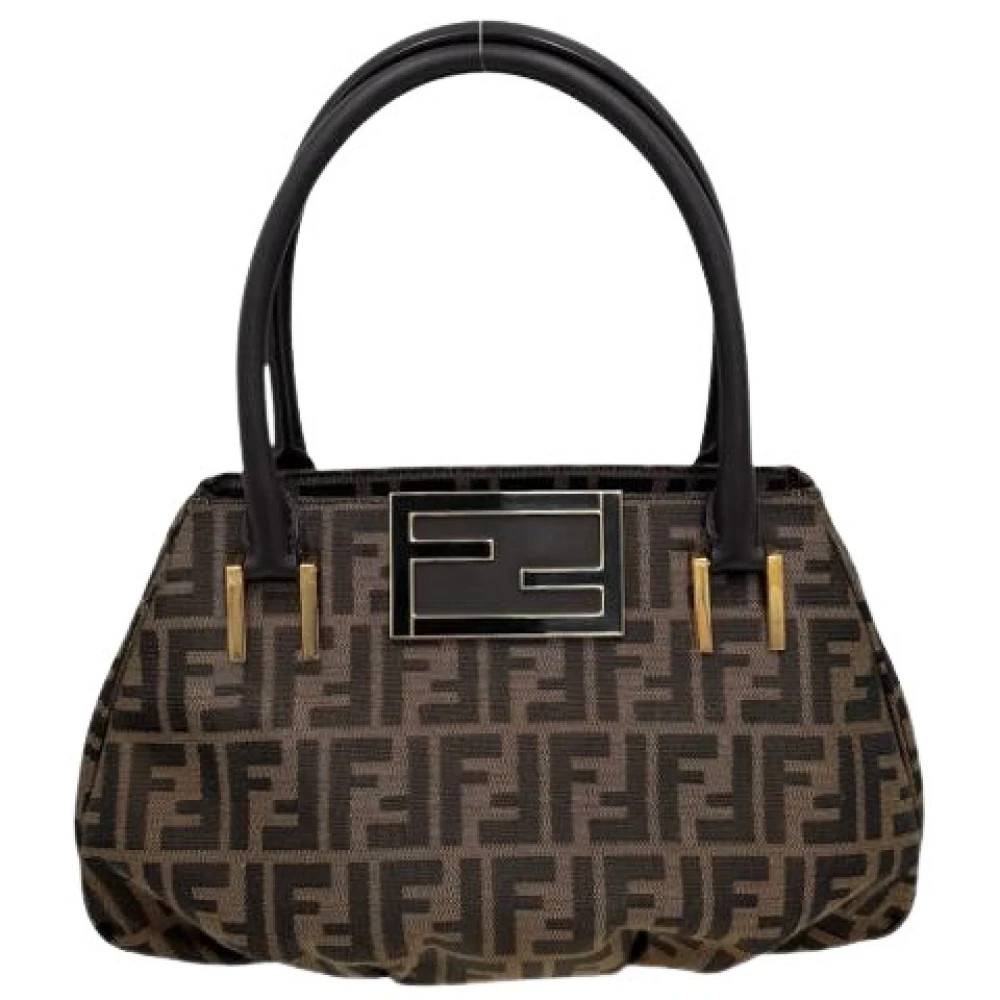 Fendi Vintage Pre-owned Vintage Canvas Håndtaske - Vintage - Dame - Brun - ONE SIZE - Læder