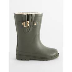 Next Khaki Green Warm Lined Buckle Wellies