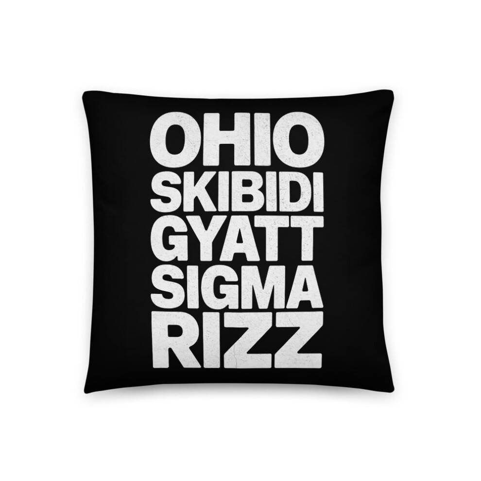 Humor Citat Basic Pude, Ohio Skibidi Gyatt Sigma Rizz (45 cm 45 cm)