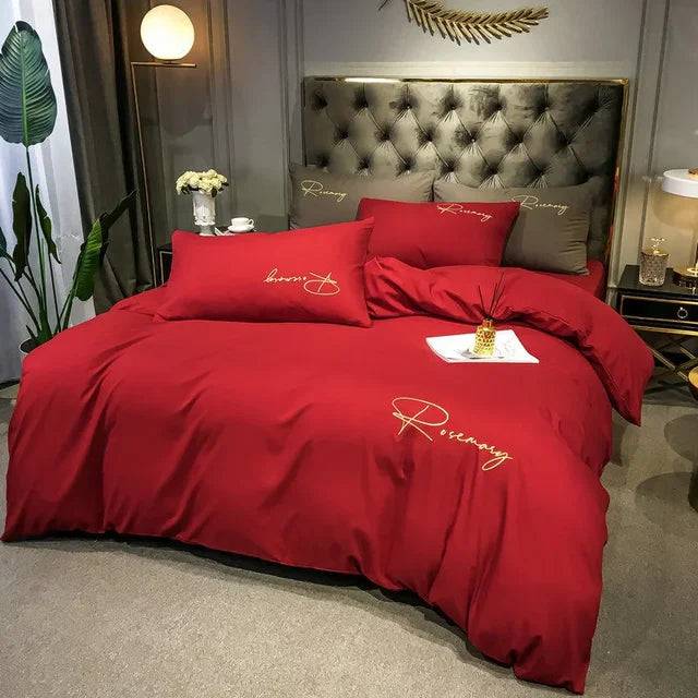 EmbroiLux Sängkläder - Elegant Lyxigt Sängöverkast med Broderidesign - 15 / 180x220cm
