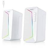 SOULION R40 Datorhögtalare, 2.0 USB-drivna PC-högtalare, ett par, vit