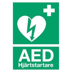 Skylt A4 Hjärtstartare AED, st