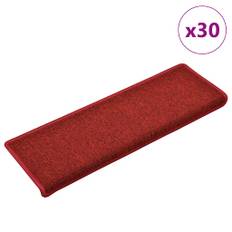 vidaXL trappemåtter 30 stk. 65x21x4 cm bordeaux rektangulær kant