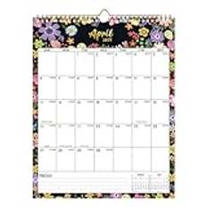 Wall Calendar 2025 to 2026 | Hanging Calendar | Custom Wall Calendar | Planner Wall | 18 Month Wall Calendar Daily Schedule Jan 2025 Jun 2026 Rainy Nights Spring Flowers for Home or School