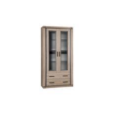 Dallas Vitrinskåp 97x43,5x192 cm LED-belysning - Ek/Led-Belysning Natur