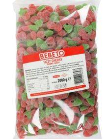 2 kg Bebeto Fizzy Cherry - Påse med Fizzy Cherry vingummi