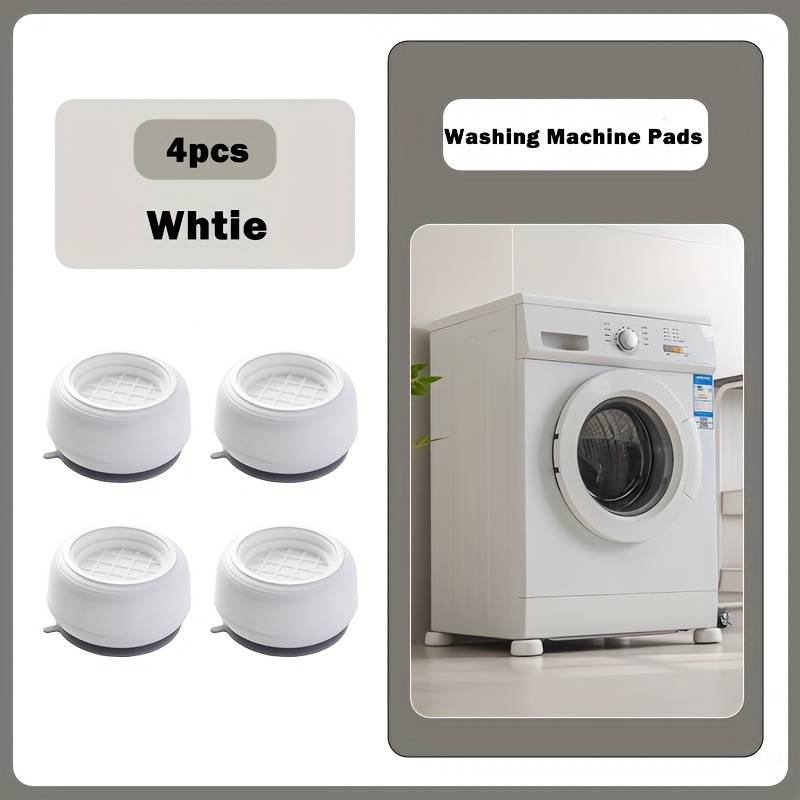 TEMU Set Of 4 Washing Machine Anti-vibration Pads, Furniture Risers, Universal Foot Pads For Washing Machine Bases, Fixed Non-slip Shock-absorbing Pads, Base For High-support Drum Washing Machines