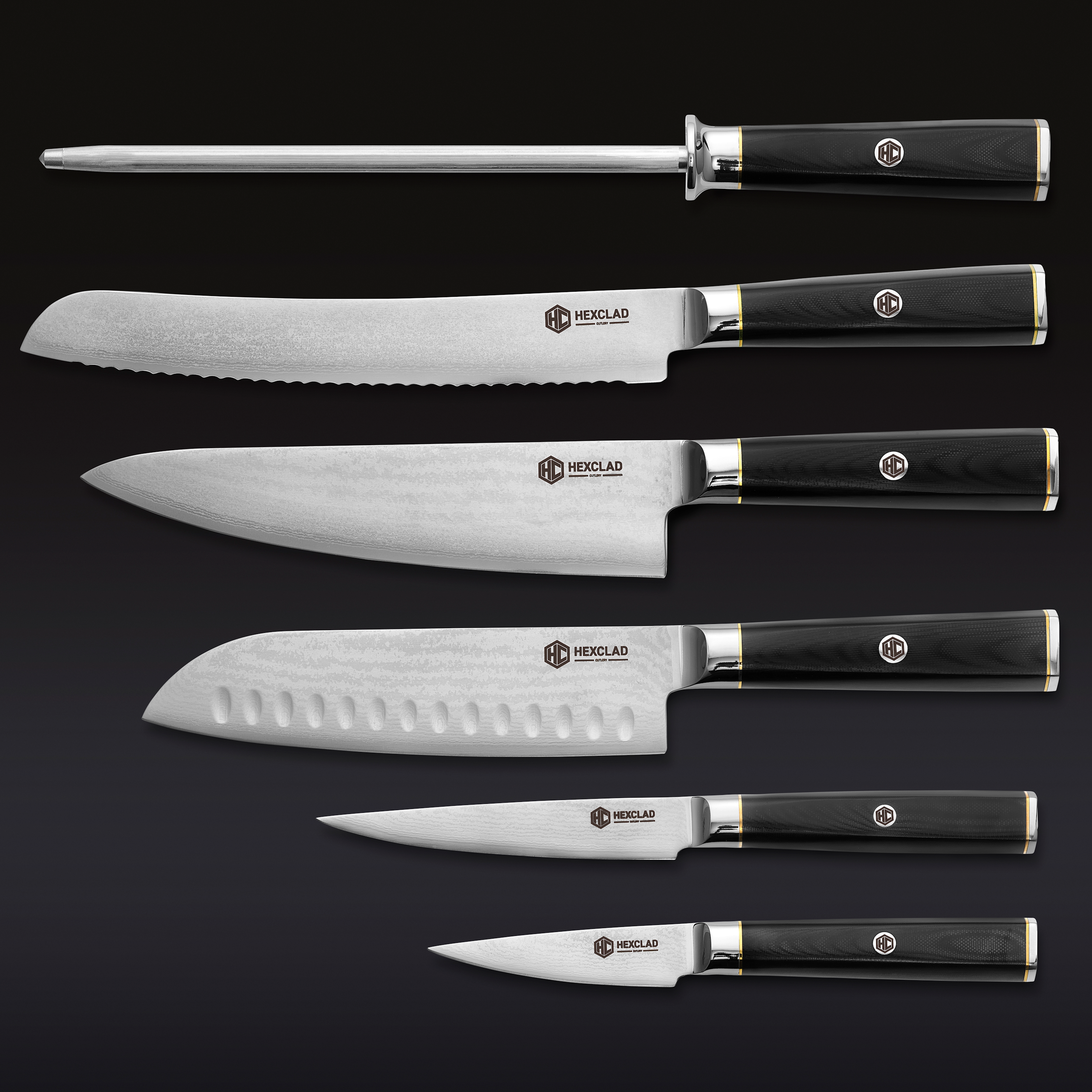 Master Series Japanese Damascus Steel Knife Set, 6-piece