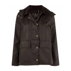 Barbour, Jacka, Dam, XS, Bomull, Grön Vaxad Huva Jacka