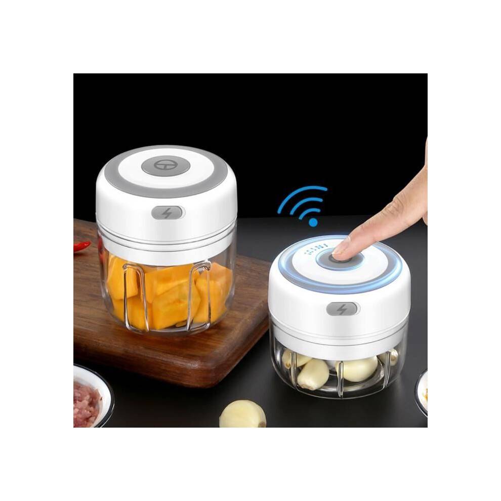 Mini elektrisk kværn, 30W, 250ml kapacitet, hvid, kompakt køkkenkværn til krydderier og kaffe