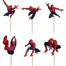 Spiderman cupcake kagepynt 24stk