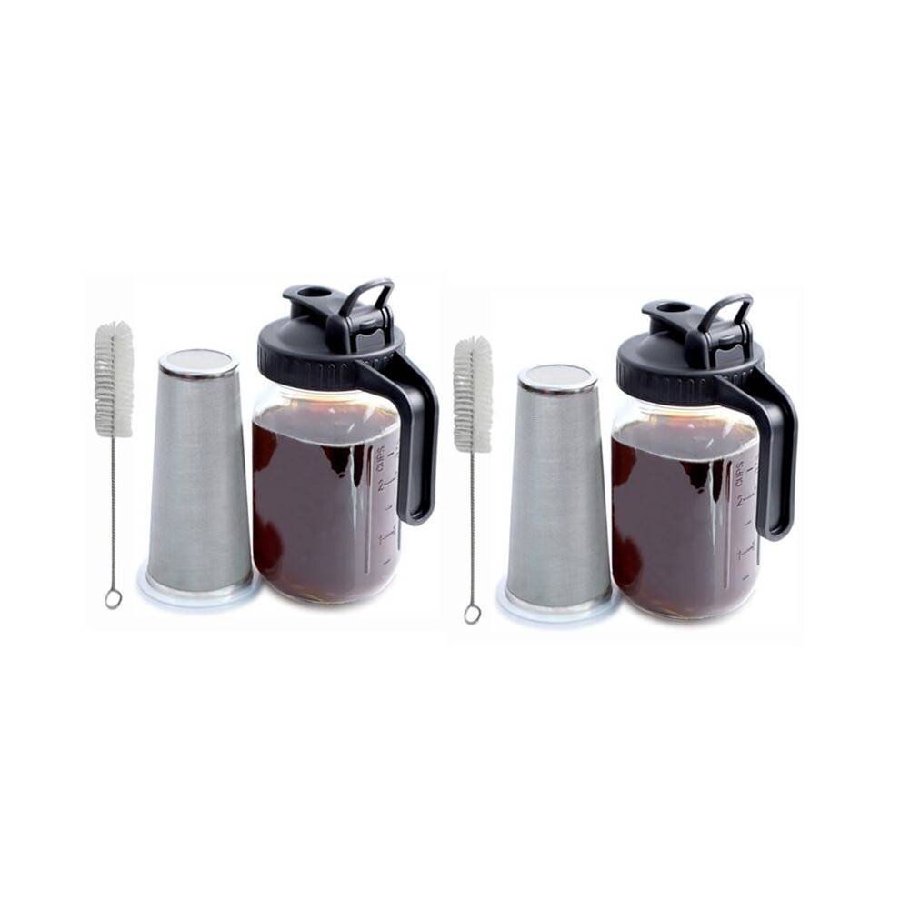 Graduated Mason Jars Cold Water Jugs Glass Jug Sets Coffee Filters Handle Lids Glass Bottles