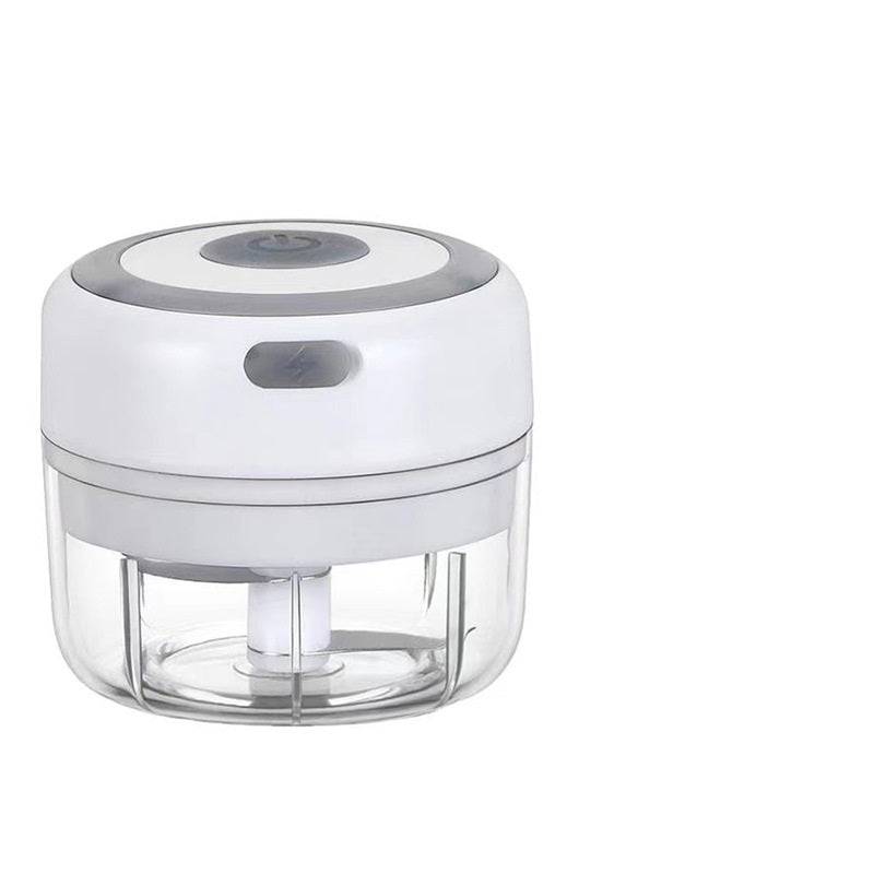 Mini Electric Garlic Chopper USB Charging Ginger Masher Machine Sturdy Durable Chili Vegetable Crusher Kitchen Tool - White / USB