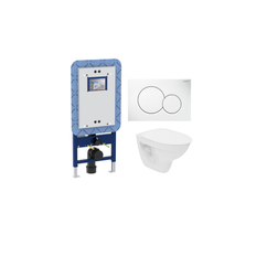 Geberit Sigma01 Vit/Ifö Spira WC + Inbyggnadsfixturpaket
