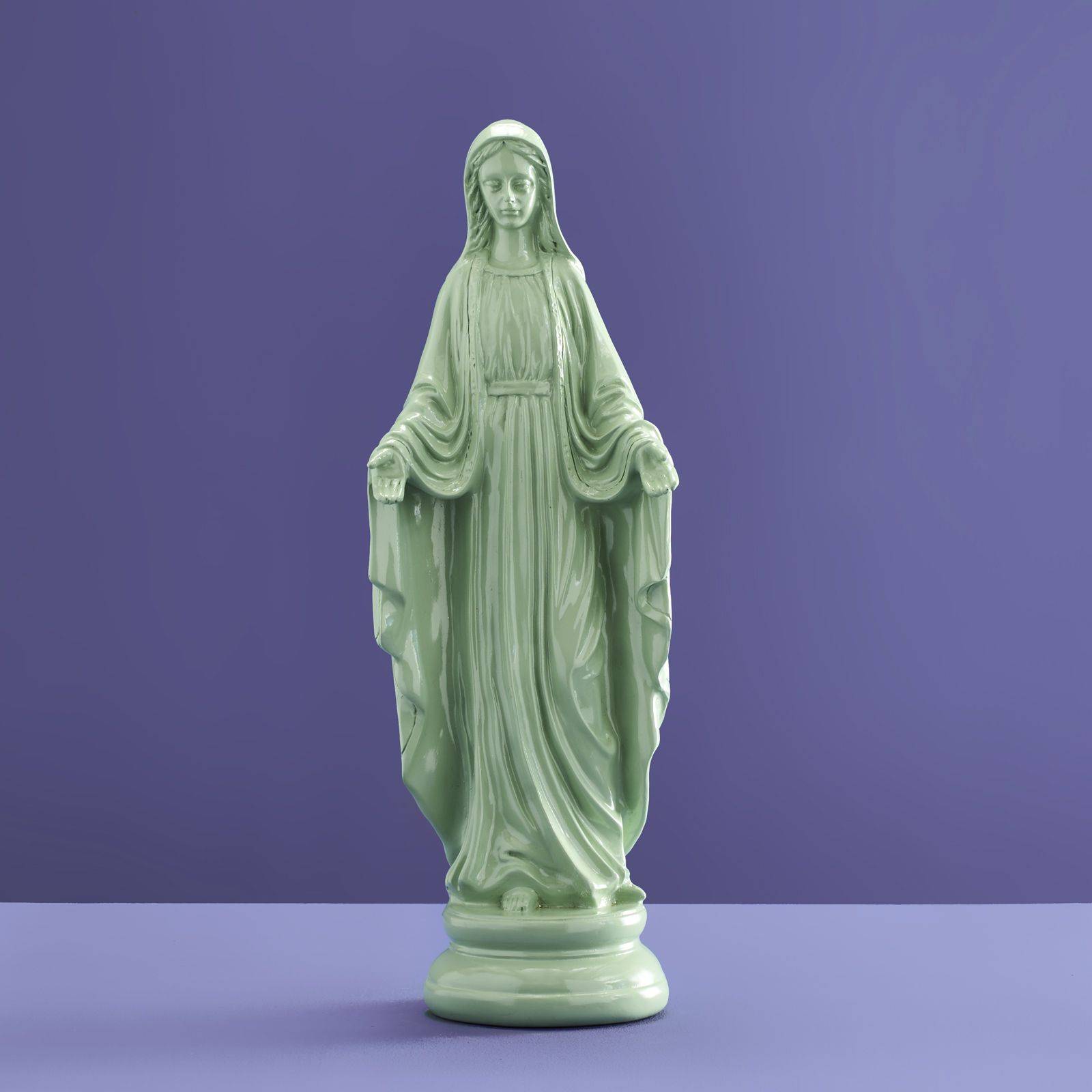Decorative figure Virgin Mary S, green