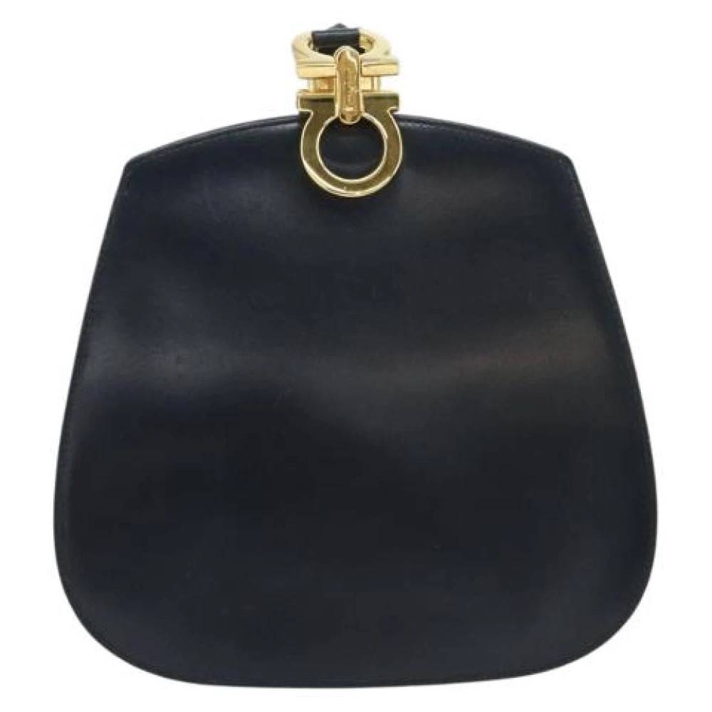 Salvatore Ferragamo Pre-owned Pre-owned Leather Skuldertaske - Vintage - Dame - Blå - ONE SIZE - Uld