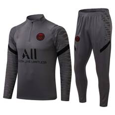Paris, Atletico Madrid, Inter Milan, Liverpool, Marseille Brasilien Langærmet trøje, voksen og børne træningsdragt, fodboldtrøjesæt grey twelve