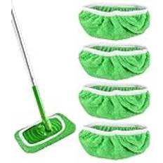 TIDEVAN 4 stycken våtservetter återanvändbara för Swiffer Sweeper Mop för Swiffer golvdukar våtservetter mikrofiberset fukt- och torra universella golvdukar för rengöring av ytor