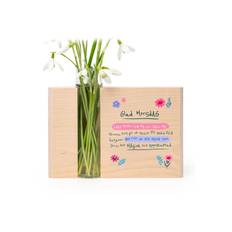 smartphoto Glasvas i träblock - Blommor - Långt citat