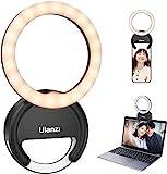 Ringljus Mobil ULANZI 4" Selfie Lampa Mobiltelefon, 3 färgtemperatur 3000K-7000K, 5 ljusstyrkor, Ring light Videolampa Laptop för Selfie Videokonferens Streaming Vlog YouTube TikTok