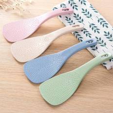 Wheat Straw Rice Spoon Non Stick Rice Square Rice Spoon Heat Resistant Simple Kitchen Rice Spoon Tableware Cooker Rice Scoop 1pc rosa
