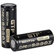 18500 batteri 3.7V 1400 Mah uppladdningsbart Li-ION batteri för LED uppladdningsbart platt huvud batteri, 2 st