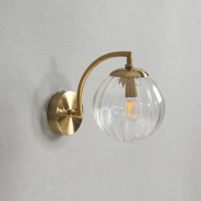 Nordic Glas Vägglampa - Elegant Skandinavisk Vägglampa i Glas med Varm LED Ljus - Klar / 15 x 15 x 8