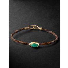 OLE LYNGGAARD COPENHAGEN - Life Gold, Malachite and Cord Bracelet - Men - Brown - 18