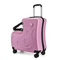 Kids Ride On Luggage, 3 Digit Password Lock Suitcase, 20in Trolley Case With Silent Wheels, Ride On Trolley Case Seat Belts, Pedals Silent Wheels, Easy To Use, Portable for Boys