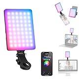 NEEWER VL67C RGB-selfielampa, applikationskontroll, 94 LED CRI97 2 000 mAh, uppladdningsbar, klohållare som kameraljus, främre och bakre klämma för TikTok, konferen