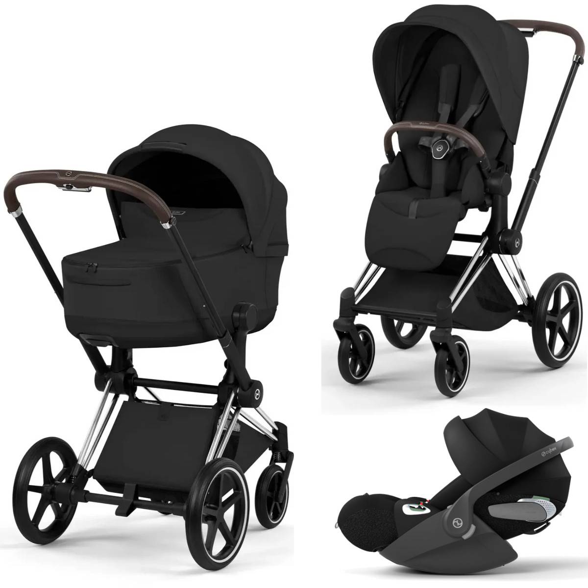 Cybex Priam 5 Style Stroller Set 3 in 1 incl. Cloud T i-Size Car Seat - Sepia Black