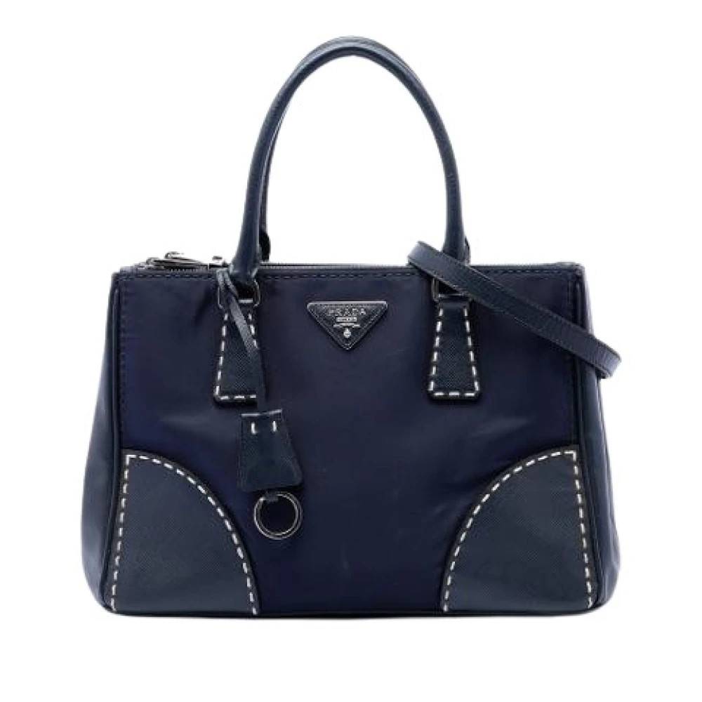 Prada Vintage Pre-owned Vintage Satchel - Vintage - Dame - Blå - ONE SIZE - Uld