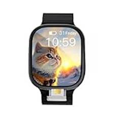 JINSHANGZI S10 Ultra 3 smart klocka 2,2 tum böjd amoled skärm 180° roterande kamera Play Store global version smartwatch GPS WIFI simkort (svart, 4 GB 128 GB)