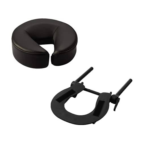 Massage bordsfäste/mobilnackstöd,HOINCO Massagebord Byte av nackstöd Justerbar U-formad massagekudde för skönhetssäng Universal med elastiskt minneskum Ansiktskuddsset Svart