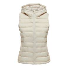 Doudoune sans manche à capuche Femme ONLY S beige