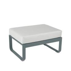 Fermob Bellevie 1-sits fotpall storm grey, off-white dyna