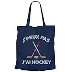 Fabulous Tote Bag shoppingväska i canvas - "I Can't I Have Hockey Sport Kanada Winter, Färg: blå, Taille unique