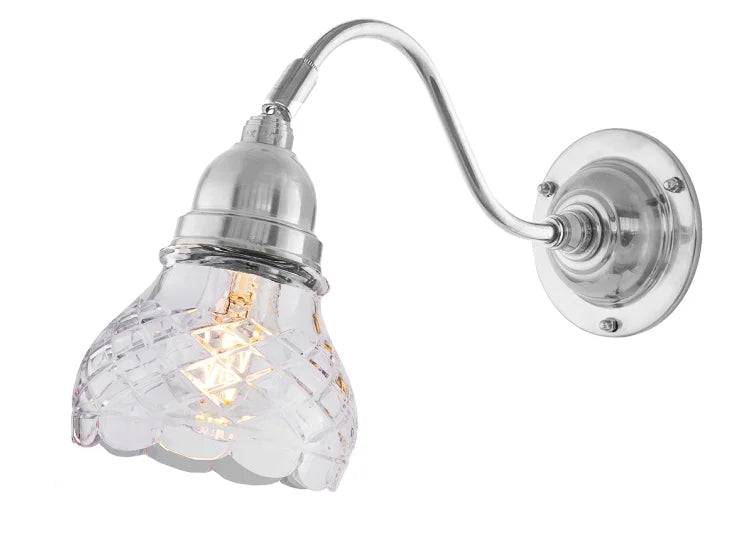 Vägglampa - Runeberg nickel, slipat klarglas