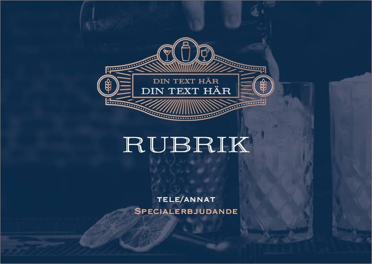 A6-flyers - Marinblåa - Mixologist - Konst & Underhållning