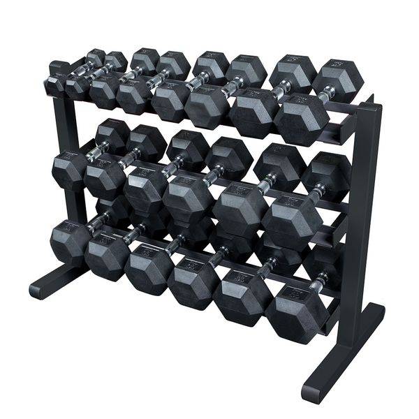 Body Solid - Hantelpaket 5 kg - 25 kg inkl. stativ - Gympaket