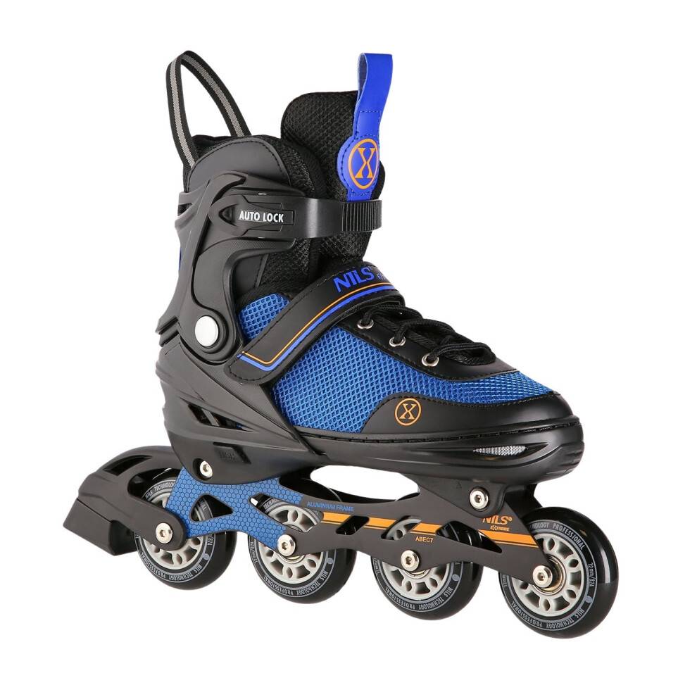2-i-1 inline- og skøjter, sort-orange, størrelse L (39-43)